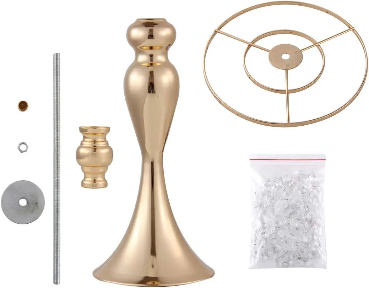 Gold Metal Vases for Wedding Centerpieces 4 Pcs, Tall Flower Vase for Table Decorations with Shiny Gold Finish, Elegant Trumpet Centerpiece Stand for Anniversary Party Birthday Home Decor