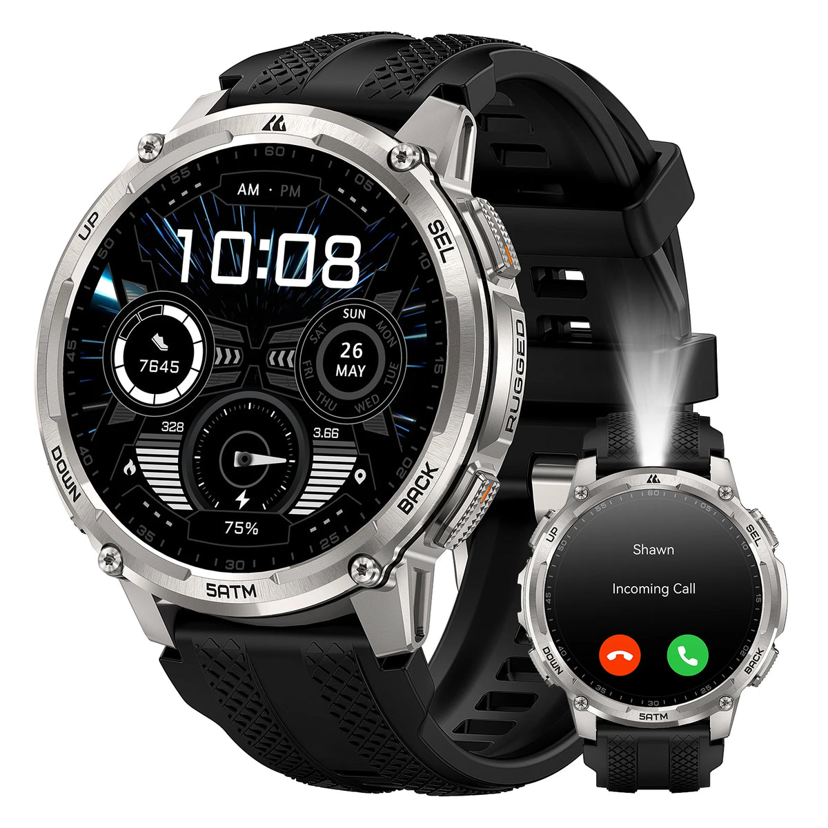 KOSPET TANK T4C Rugged GPS Smartwatch With Flashlight Fitness Tracker