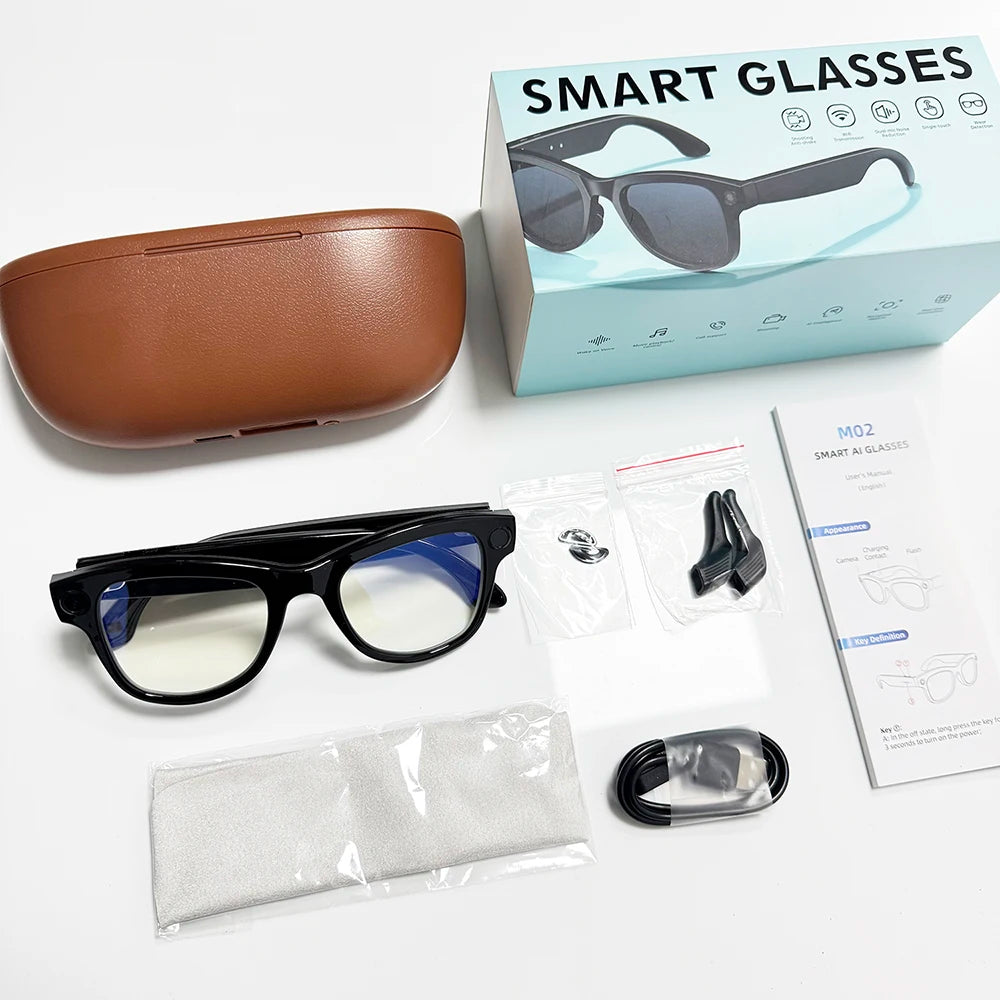 Smart AI Camera Glasses With Bluetooth Translation And Music Playback