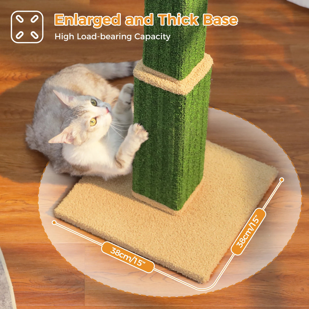 PAWZ Road Large Cat Scratching Post For Indoor Cats With Woven Sisal Ball