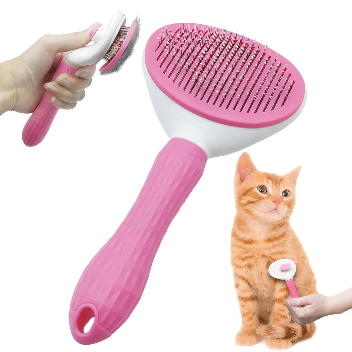Non Slip Pet Grooming Brush ABS Plastic Easy Clean Ergonomic