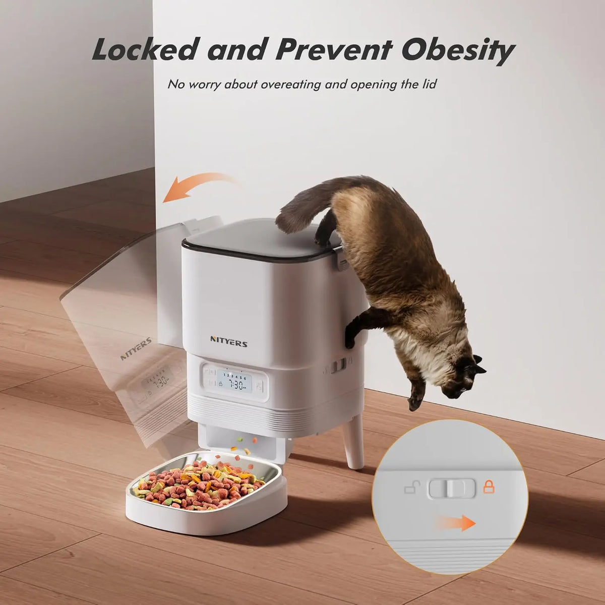 Nityers Automatic Pet Feeder With Tuya App And Voice Recorder