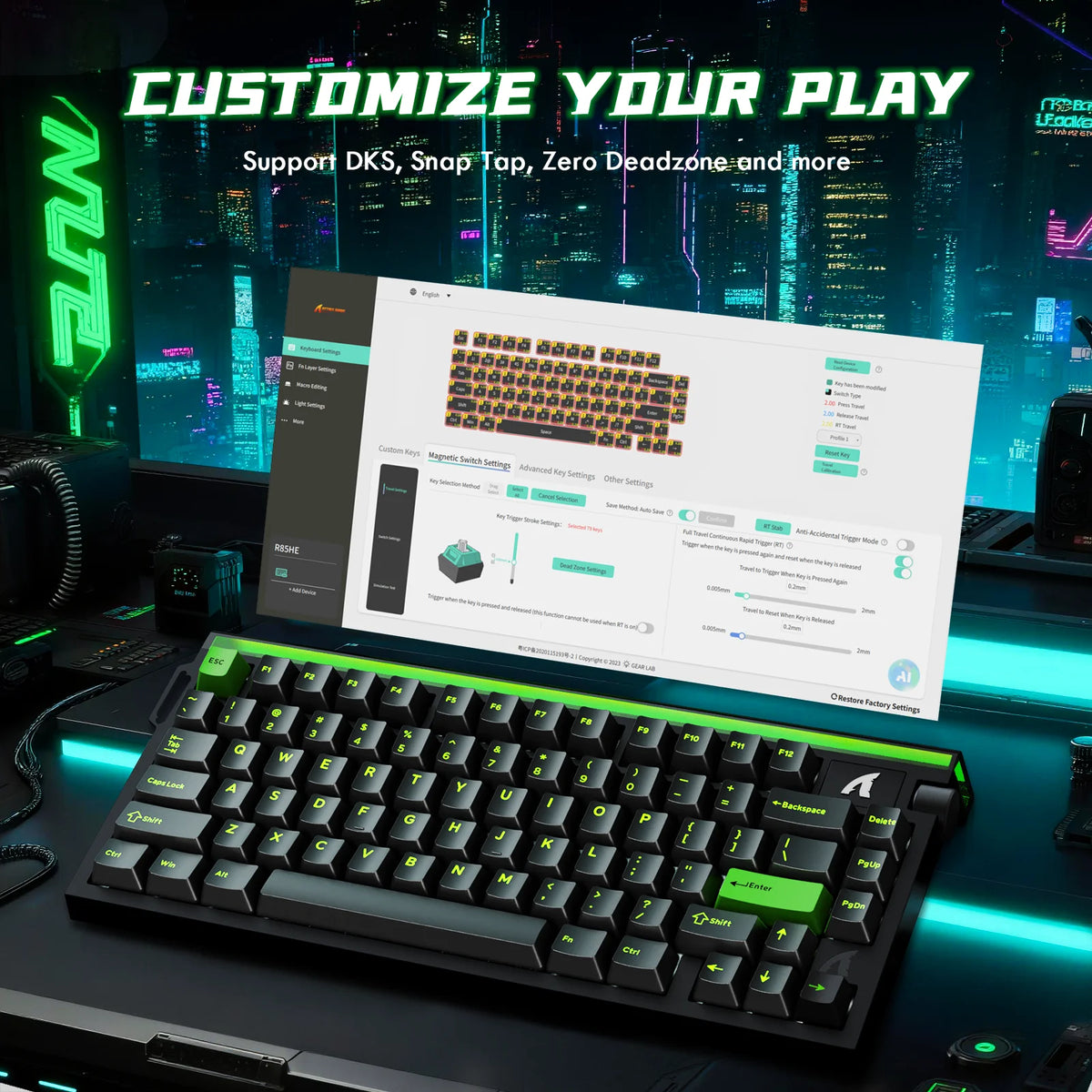 Attack Shark Wired Hall Effect Rapid Trigger Keyboard 8K Polling
