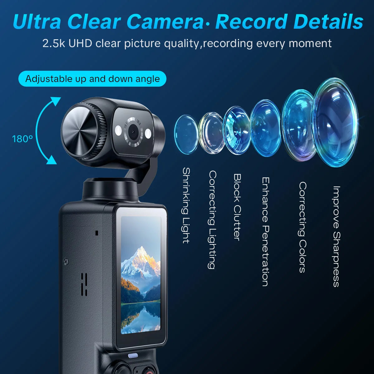 W&O 2.5K Digital Camera With 16X Zoom And Rotating Lens