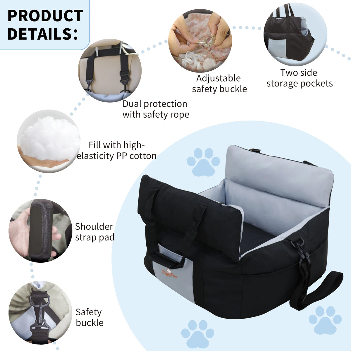 Borwart Dog Booster Seat With Removable Washable Cover