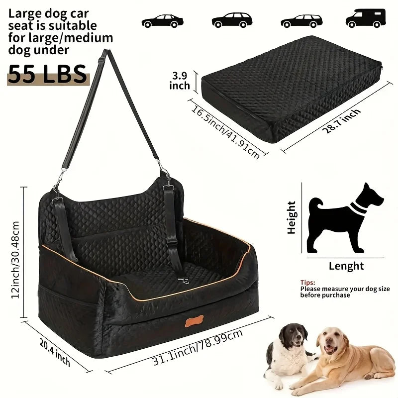 Dog Car Seat Booster With Memory Foam And Washable Cover