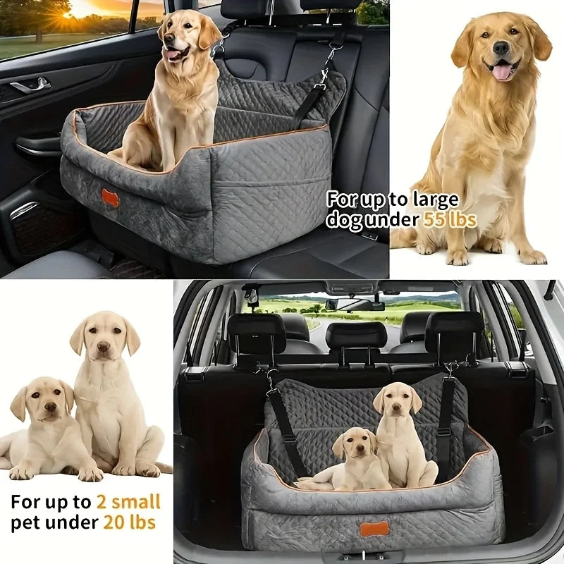 Dog Car Seat Booster With Memory Foam And Washable Cover