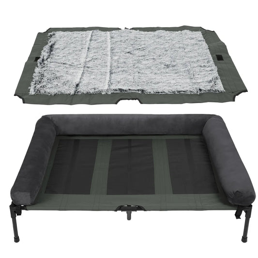 BORWART Outdoor Raised Dog Bed With Cooling Breathable Mat