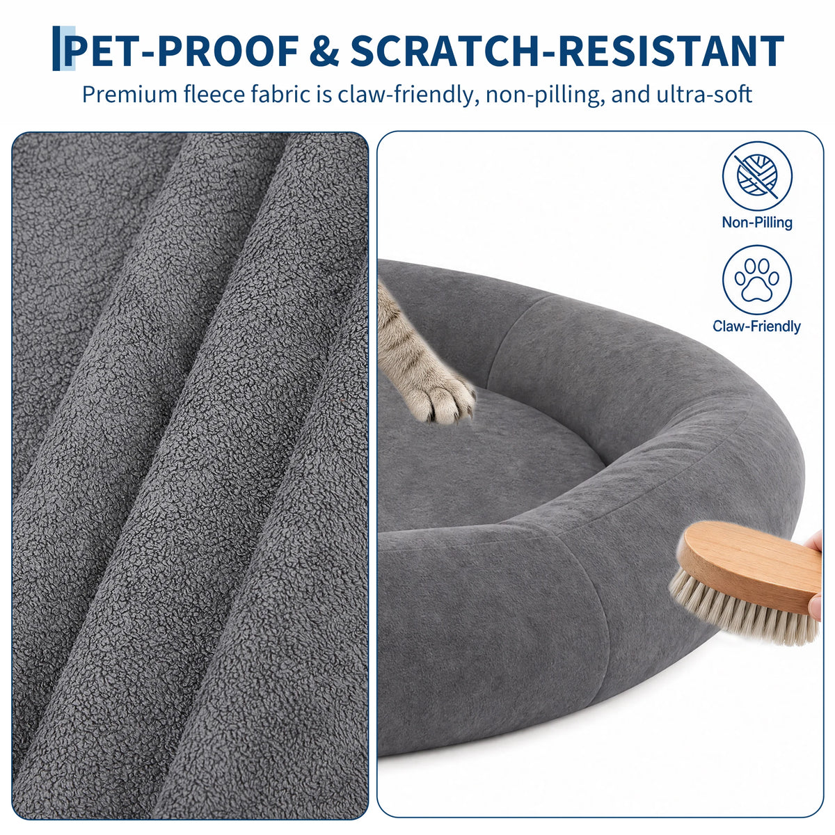Orthopedic Memory Foam Bolster Dog Bed For Large Senior Dogs