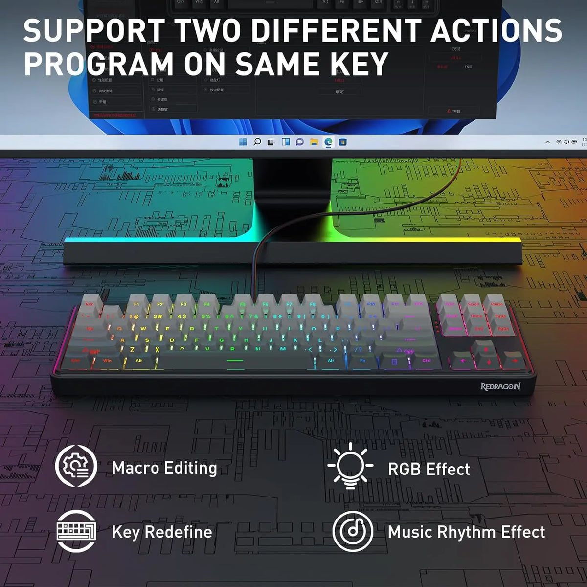 Redragon Rapid Trigger Hall Effect Magnetic Switch Gaming Keyboard