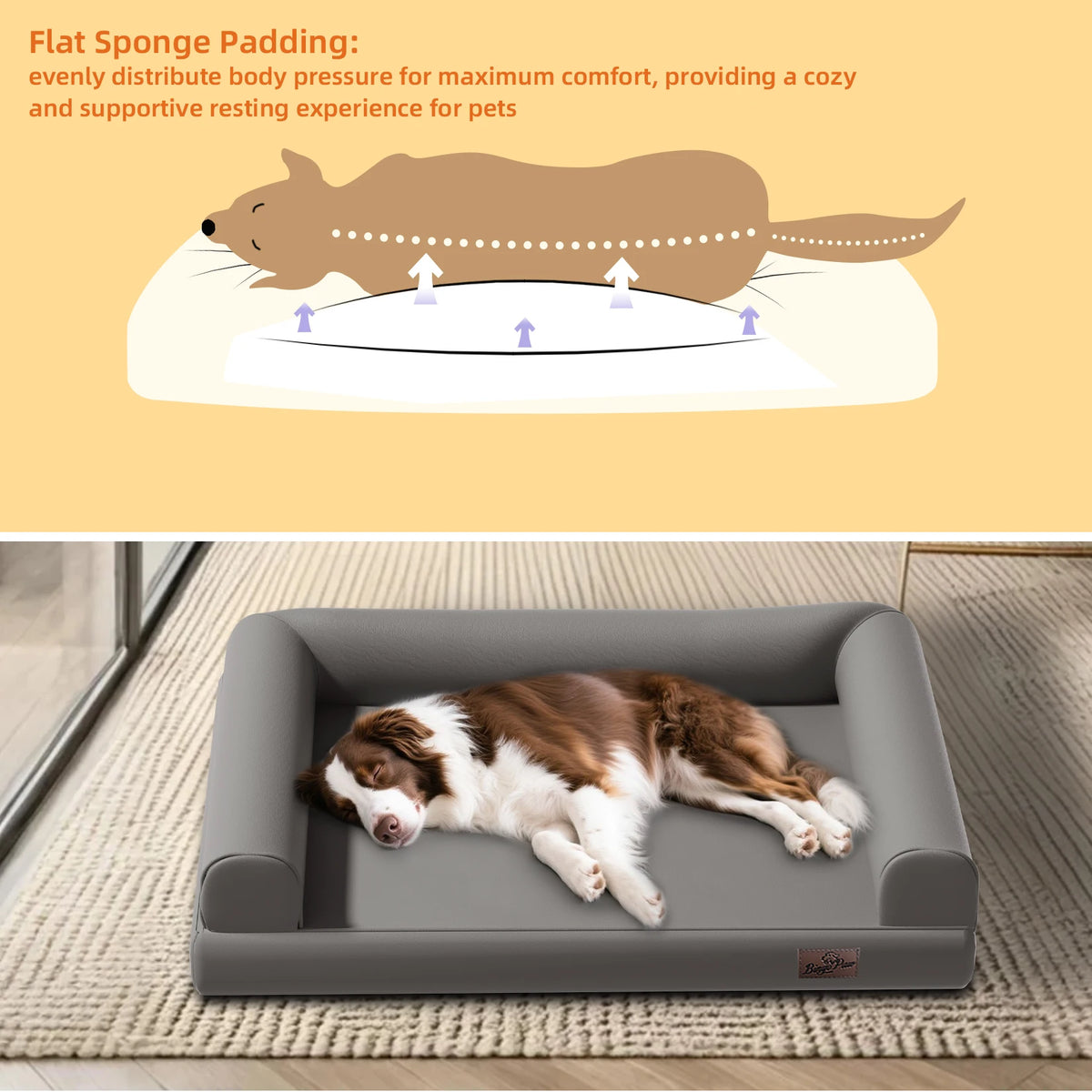 BORWART Orthopedic Dog Sofa Bed With Waterproof Removable Cover