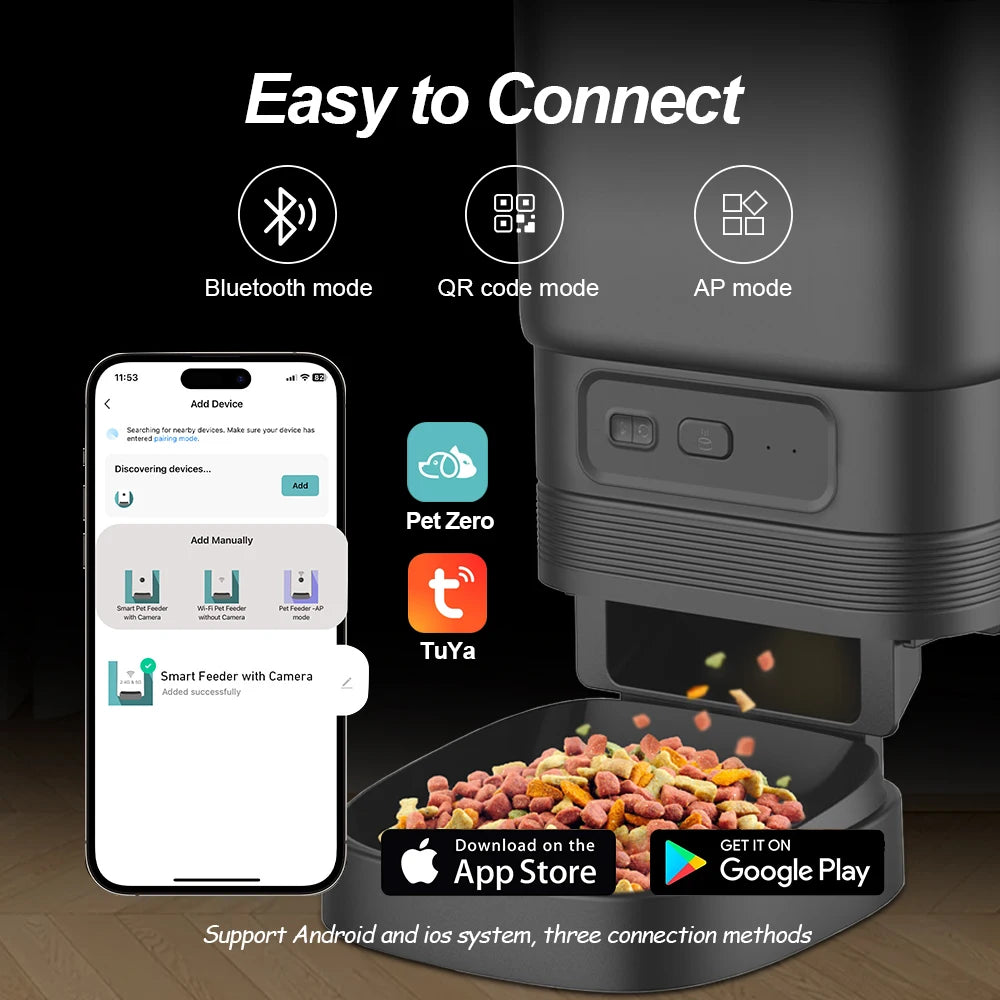 Nityers Automatic Pet Feeder With Tuya App And Voice Recorder