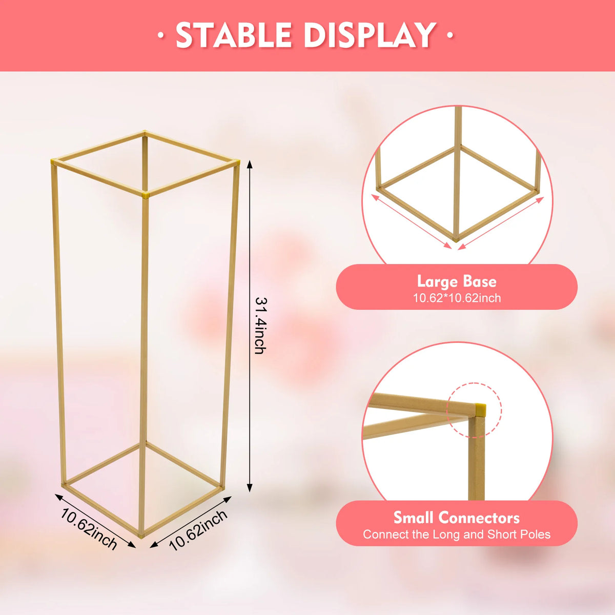 10PCS Flower Stand 80cm/31.49inch Metal Wedding Column Stand Road Floor Vases for Party Birthday Events Home Decor