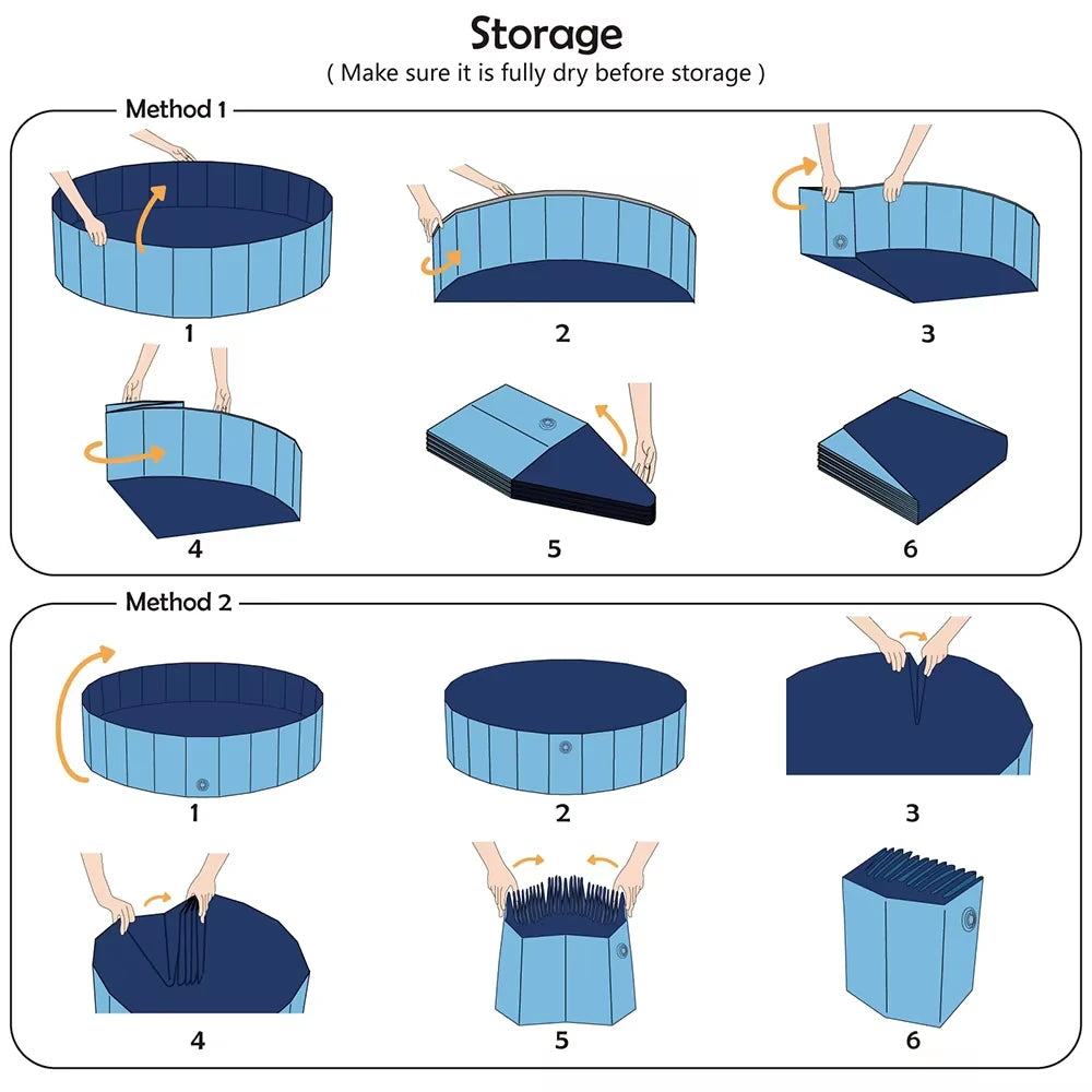 Foldable Scratch-Resistant Dog Pool Bath Tub For Large Dogs