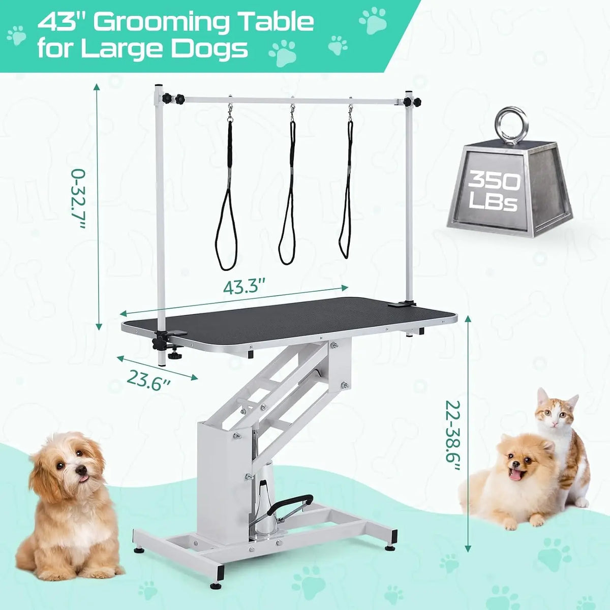 Garvee Adjustable Electric Pet Grooming Table With Grooming Arm