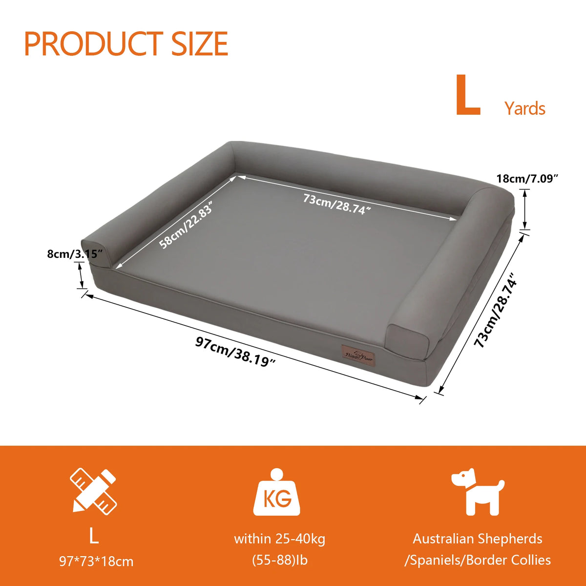 BORWART Orthopedic Dog Sofa Bed With Waterproof Removable Cover