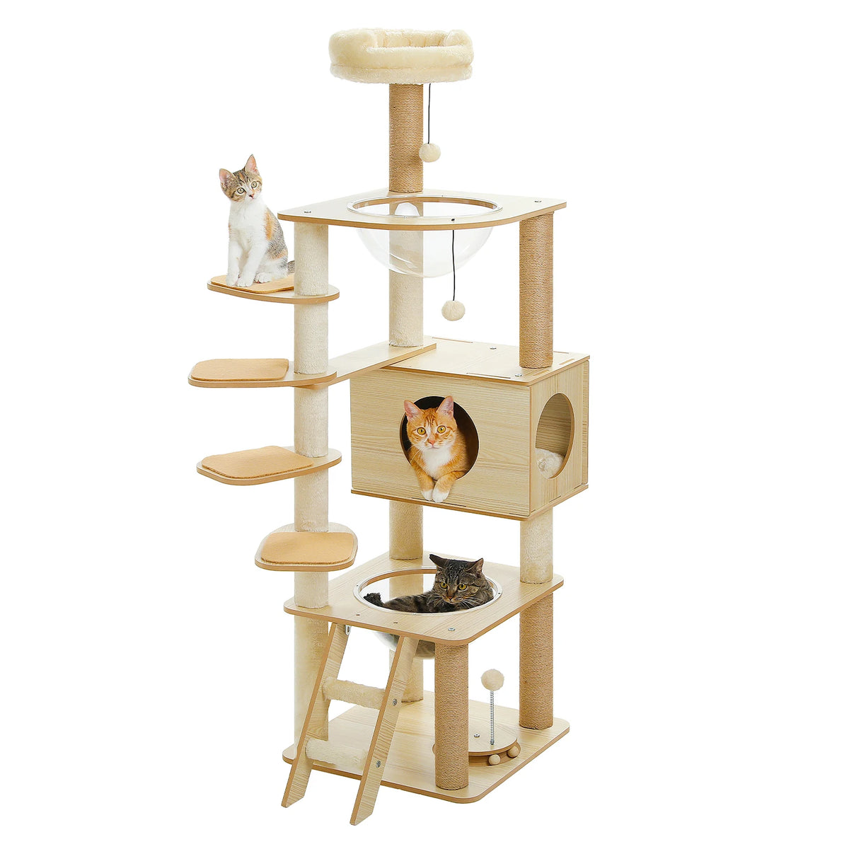 PAWZ Ro Multi Level Cat Tree Indoor Wood Tower Scratcher