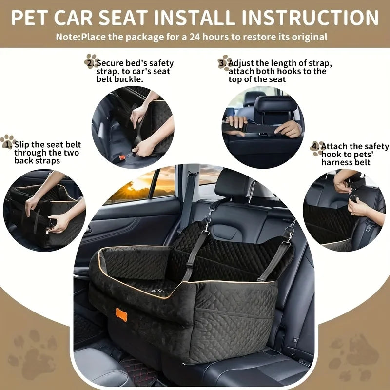 Dog Car Seat Booster With Memory Foam And Washable Cover