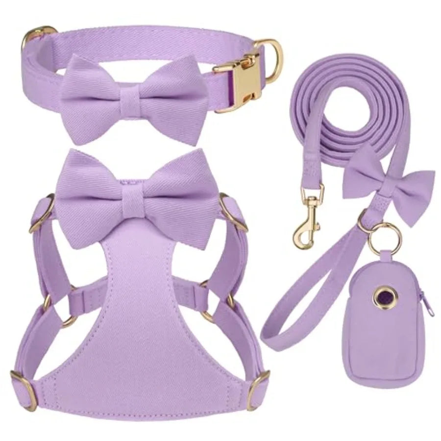 Adjustable Dog Harness Collar And Leash Set For Walking