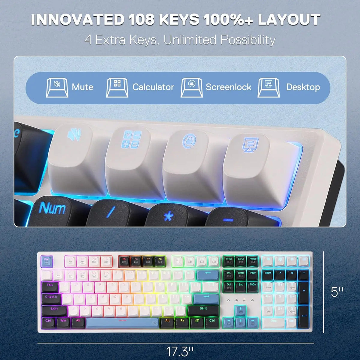 Redragon K668 Wired Mechanical Gaming Keyboard With RGB Backlighting