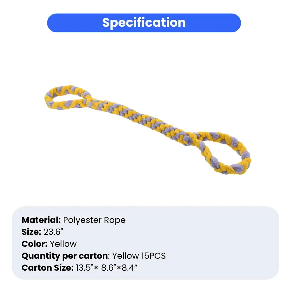 Interactive Dog Rope Tug Toys With Durable Woven Dual Handles