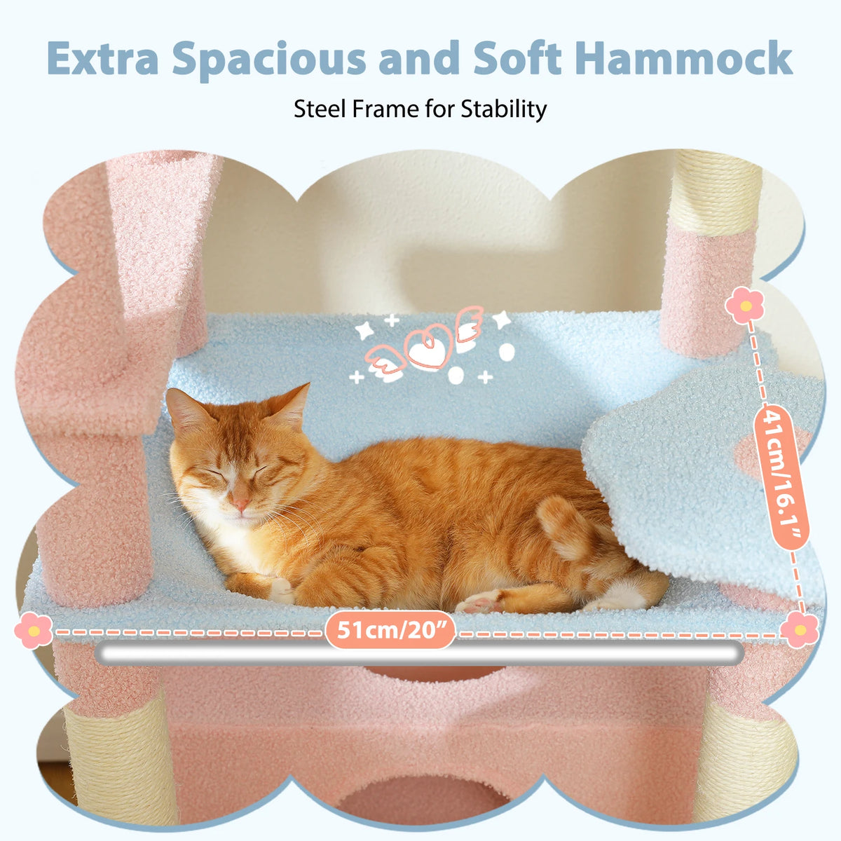 PETEPELA Large Cat Tree Indoor Tower With Sisal Posts
