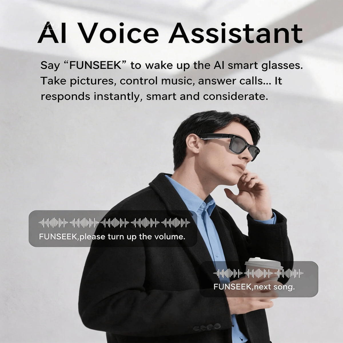 W&O 4K Camera Glasses With AI Translation And Open Ear Audio