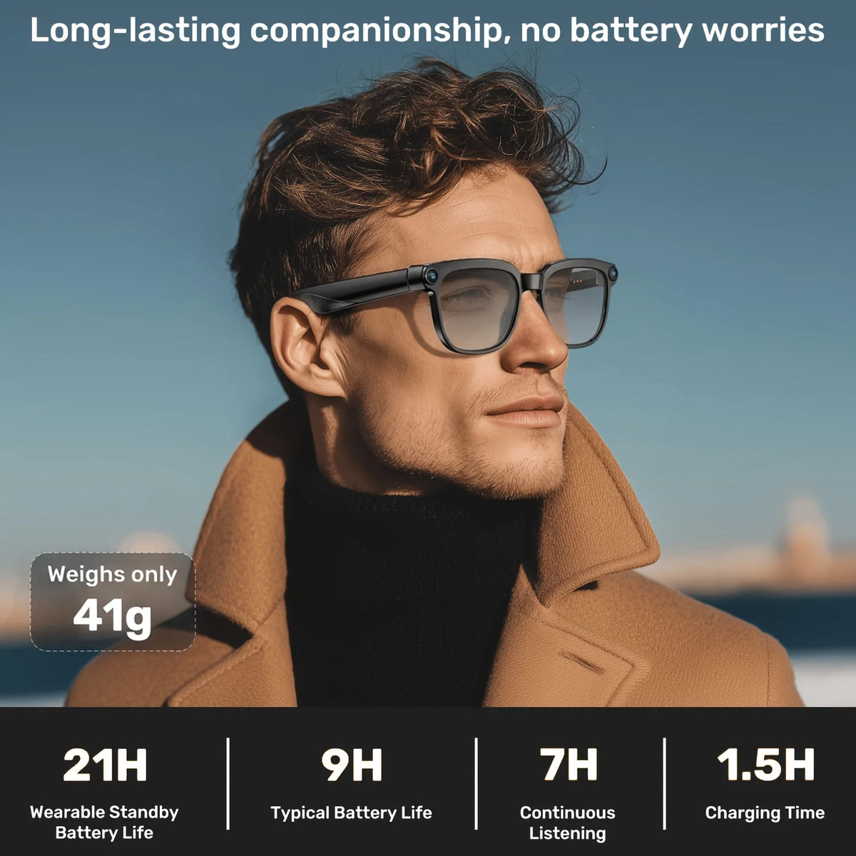 Smart Camera Glasses With 8MP HD Video And Bluetooth Translation