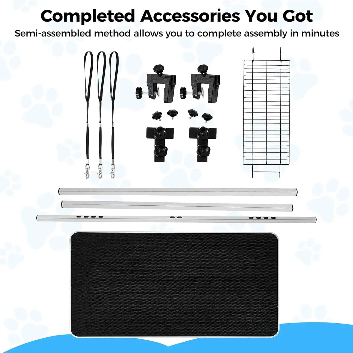 Garvee Foldable Professional Dog Grooming Table With Adjustable Safety Arm