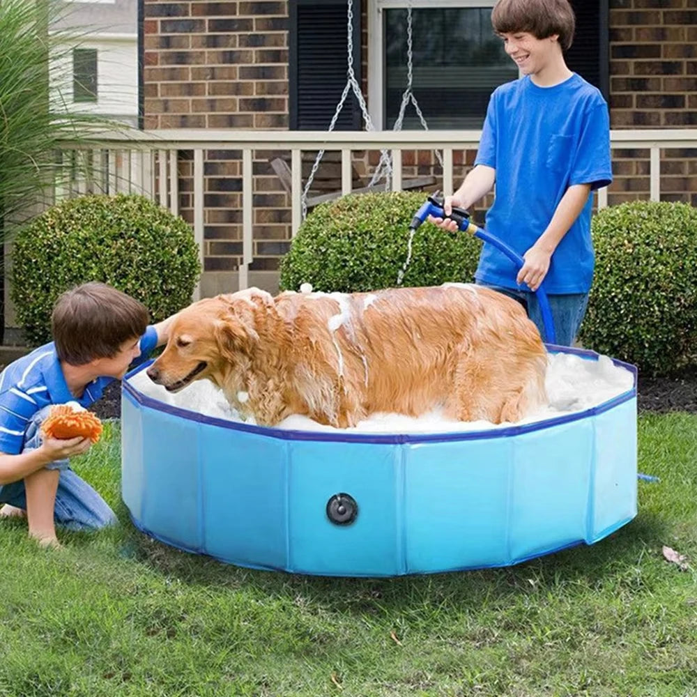Foldable Scratch-Resistant Dog Pool Bath Tub For Large Dogs