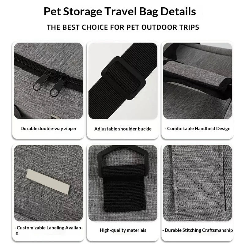 Foldable Pet Food Backpack With Portable Crossbody Snack Pouch