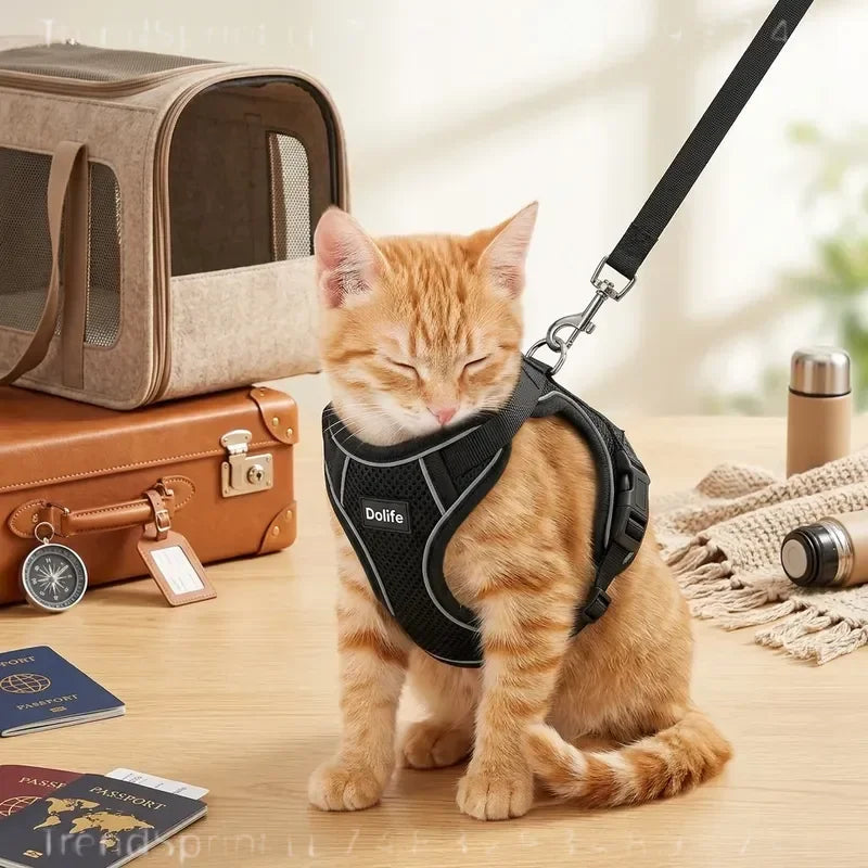 Anti Escape Cat Harness And Leash Set For Outdoor Walking