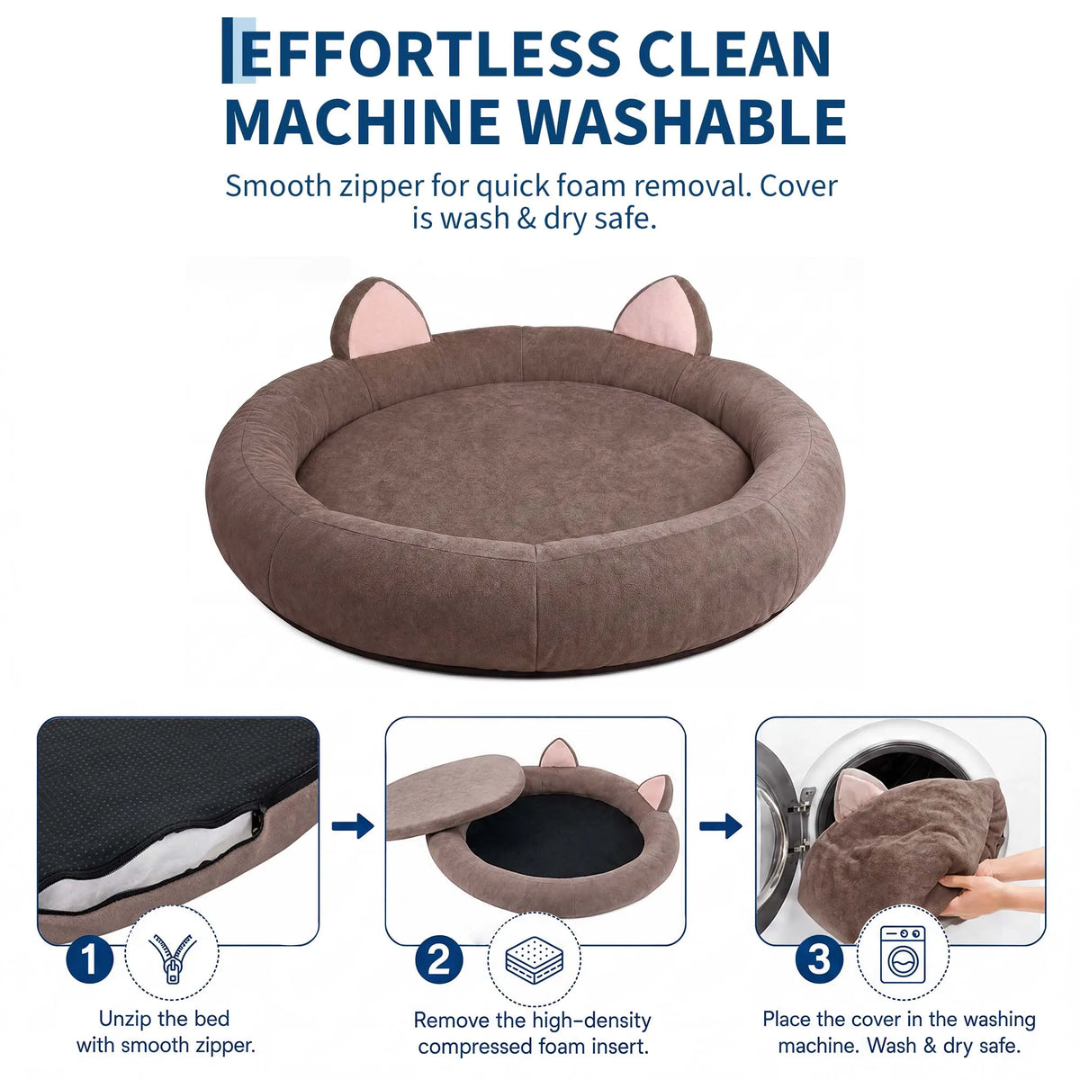 Orthopedic Memory Foam Bolster Dog Bed For Large Senior Dogs