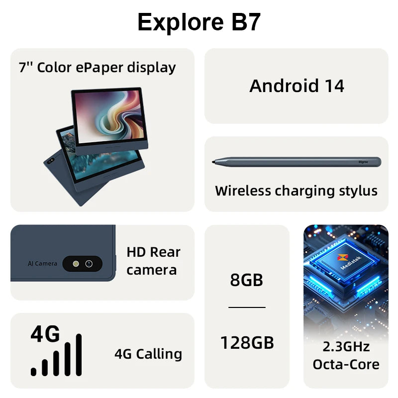 Bigme B7 E Ink Android Ebook Reader Tablet With Camera