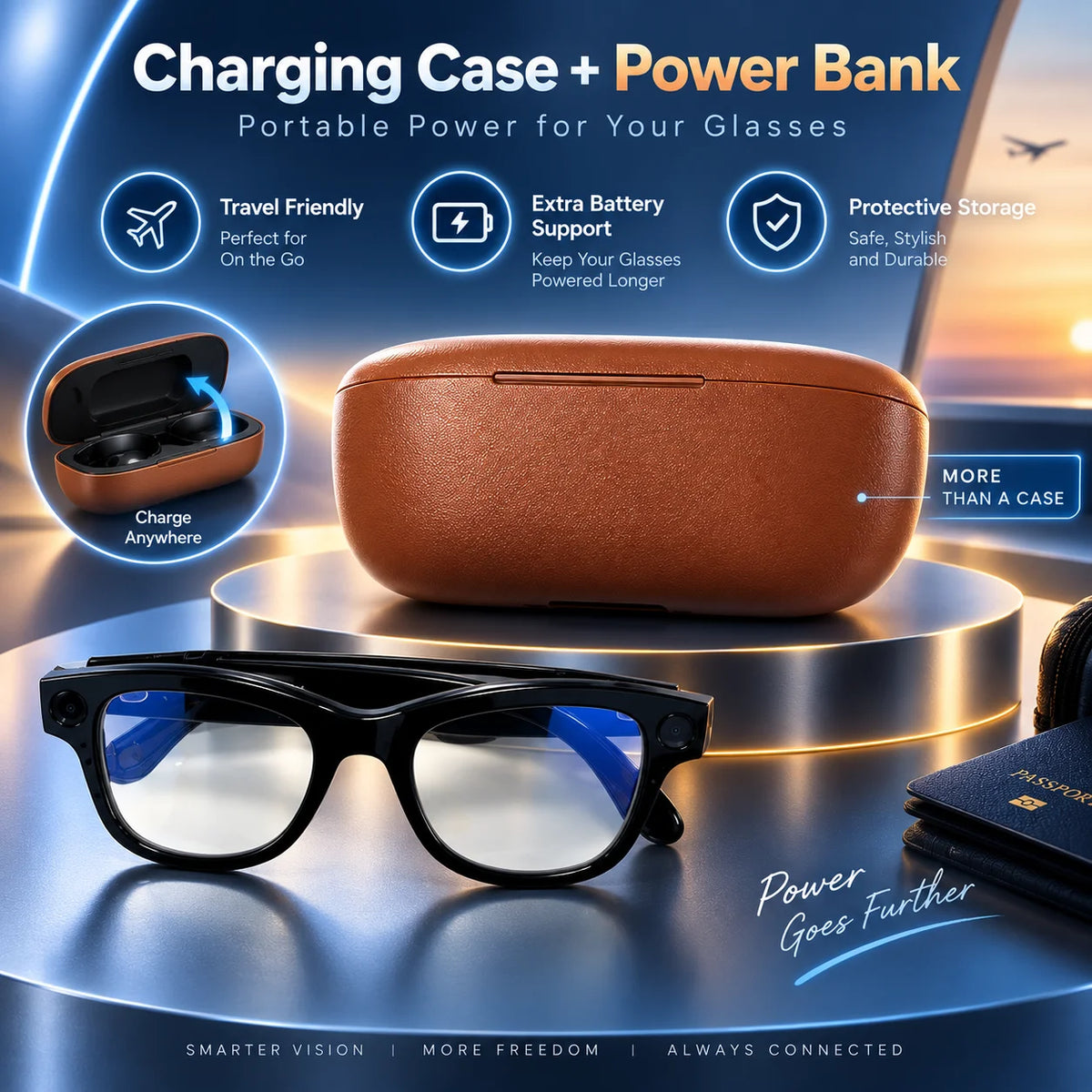 Smart AI Camera Glasses With Bluetooth Translation And Music Playback