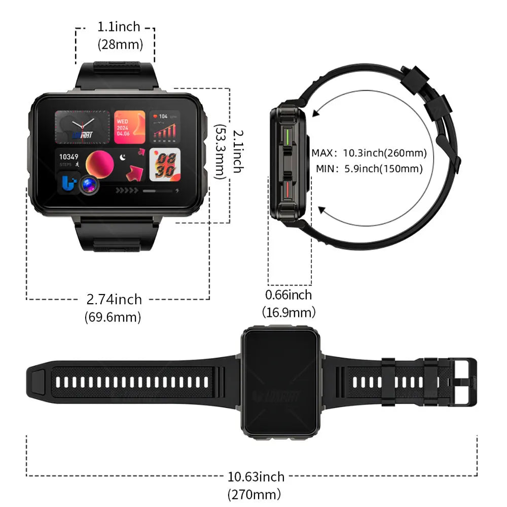 LOKMAT Android Watch Phone With 4G Calls And Dual Cameras