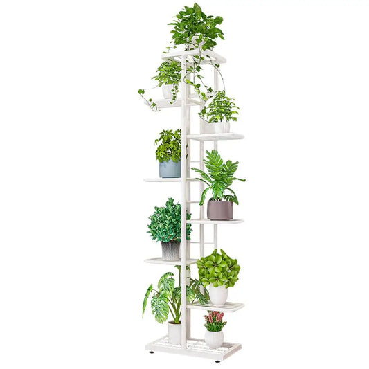 8 Tiers Metal Plant Stand, Indoor Outdoor 9 Potted Plant Holders, Tiered Plant Shelf, Metal Flower Display Rack For Gaden