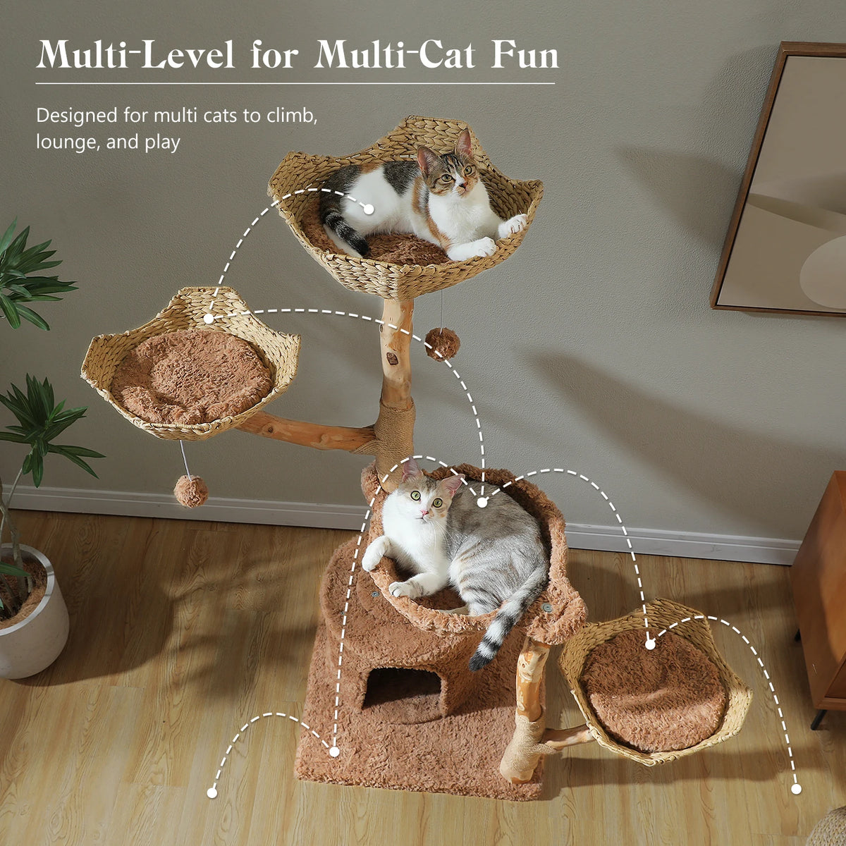 Pawz Road Multi Level Cat Condo With Sisal Scratching Posts