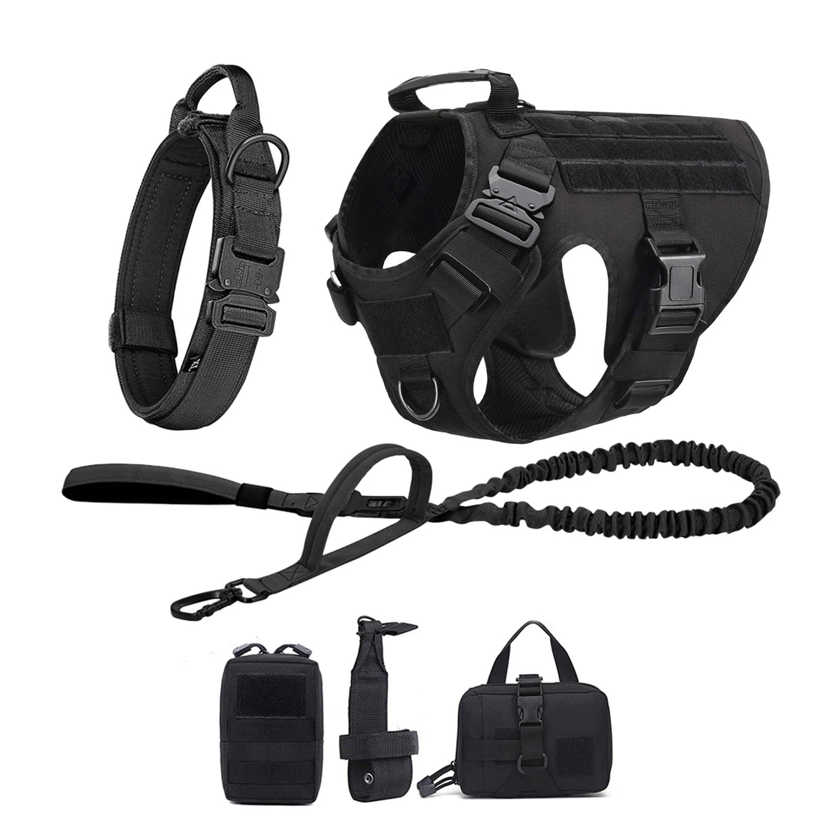 Adjustable Tactical Nylon Dog Harness With Quick Release