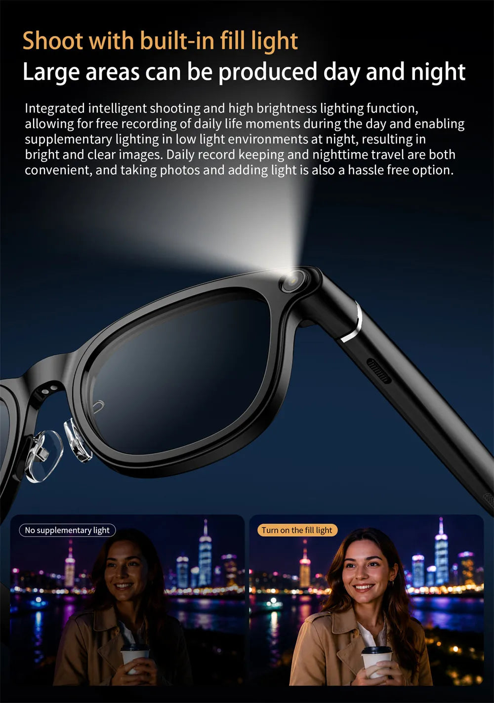 LOKMATAI X01 Smart Bluetooth Camera Glasses With Open Ear Audio
