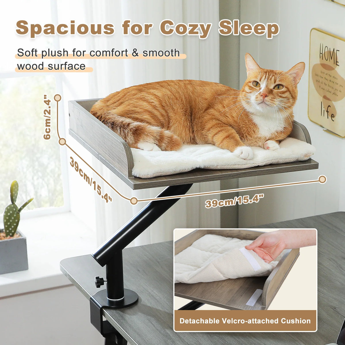 PAWZ Road Cat Desk Bed 360° Rotatable Stand for Desk
