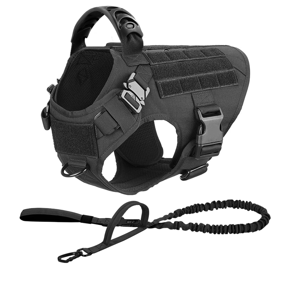 Tactical Dog Harness Leash Set For Training And Walking No Pull