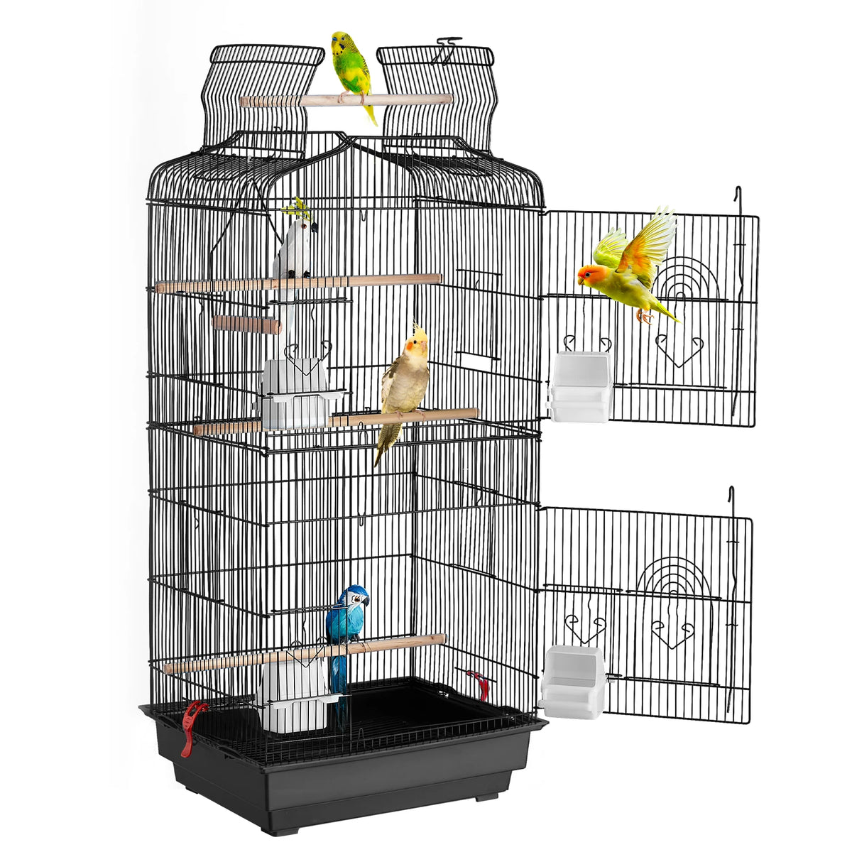Hanging Bird Cage With Swing And Perch For Exotic Birds