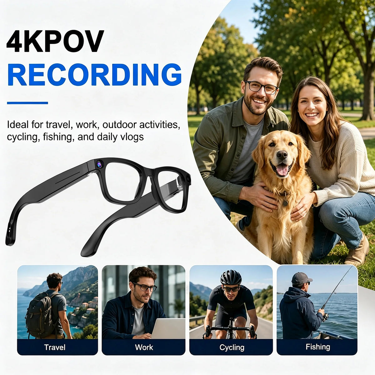 Hivisuals AI Smart Glasses With 4K Camera And Translation