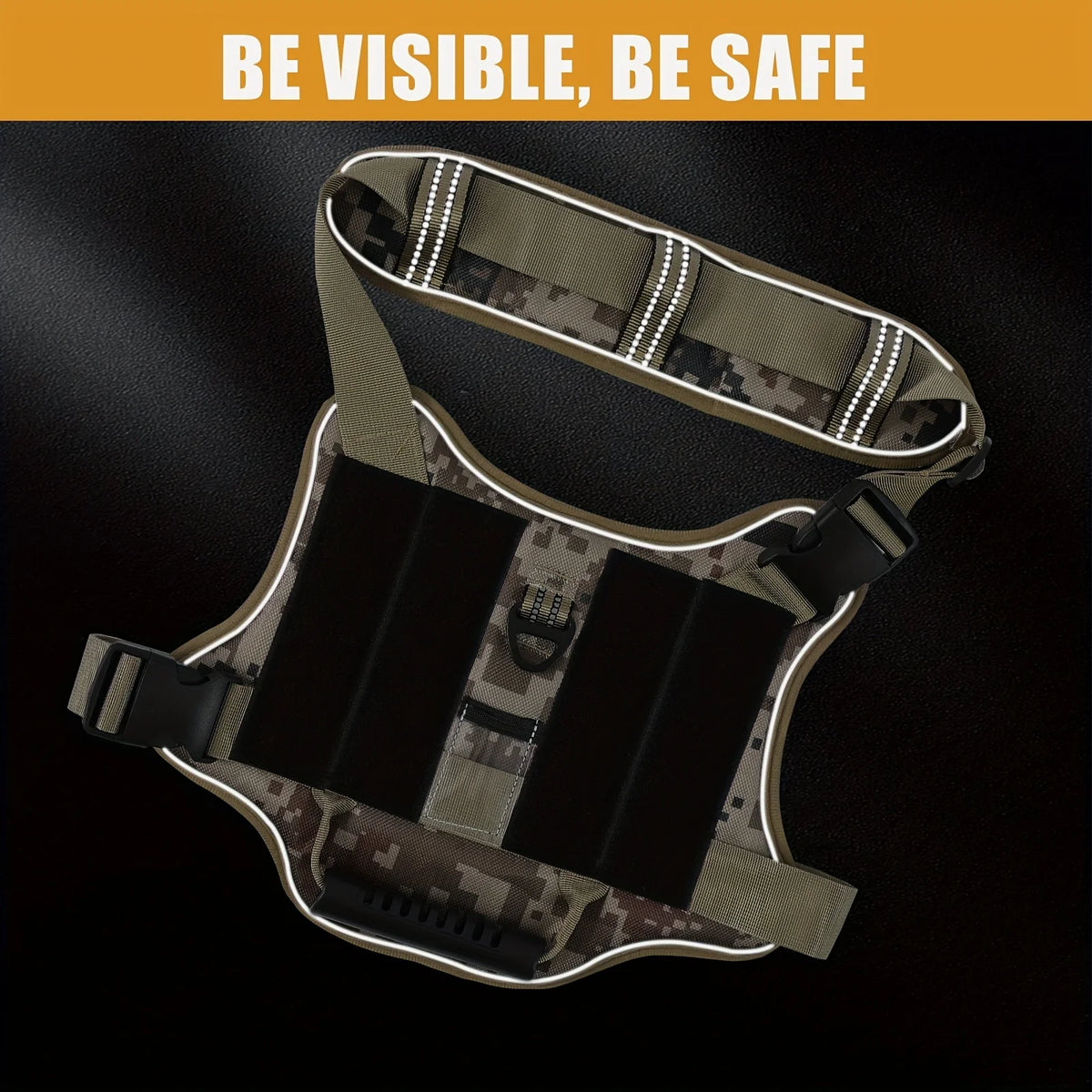 Adjustable Tactical Service Dog Harness With Handle And Reflective Straps