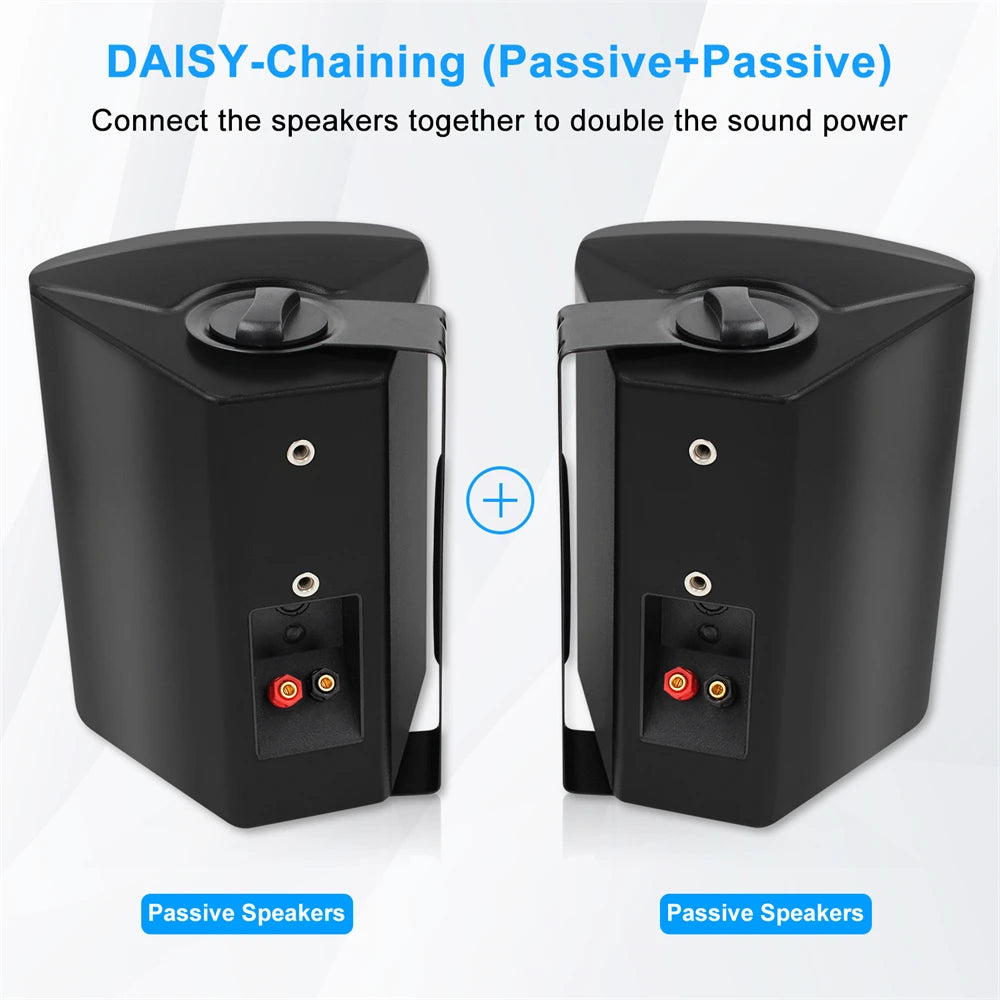Herdio Waterproof Indoor Outdoor Passive Speakers With Powerful Bass