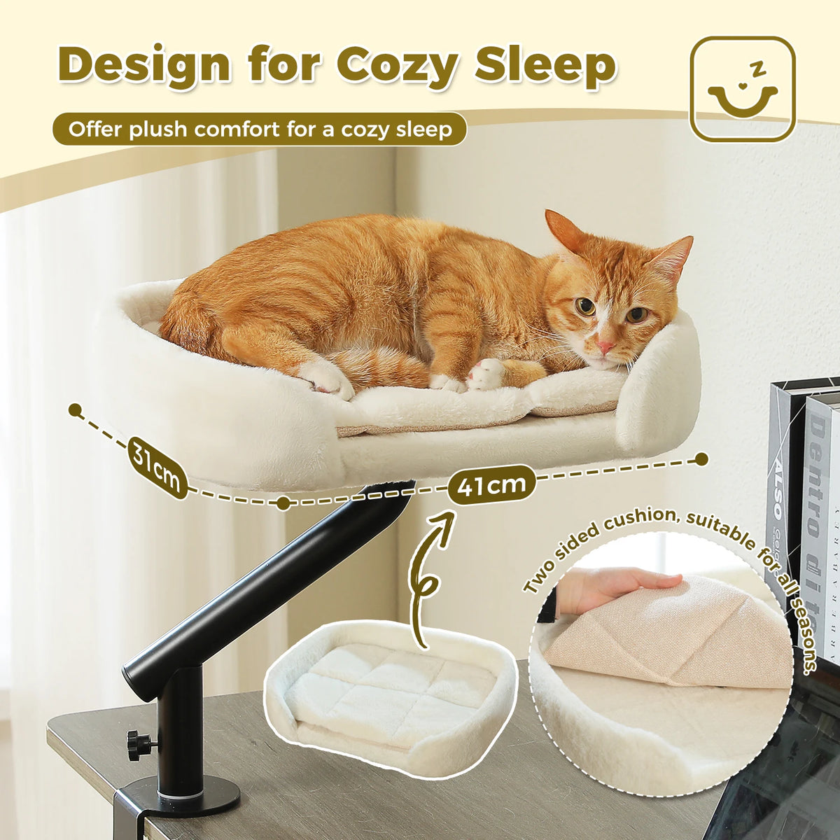 PAWZ Road Cat Desk Bed 360° Rotatable Stand for Desk