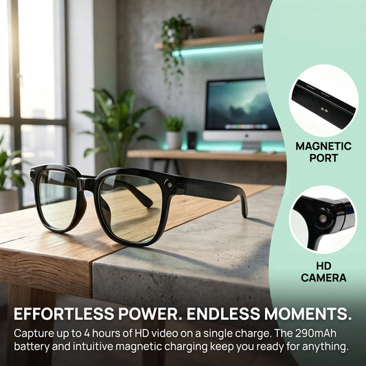 Smart Camera Glasses With 8MP HD Video And Bluetooth Translation