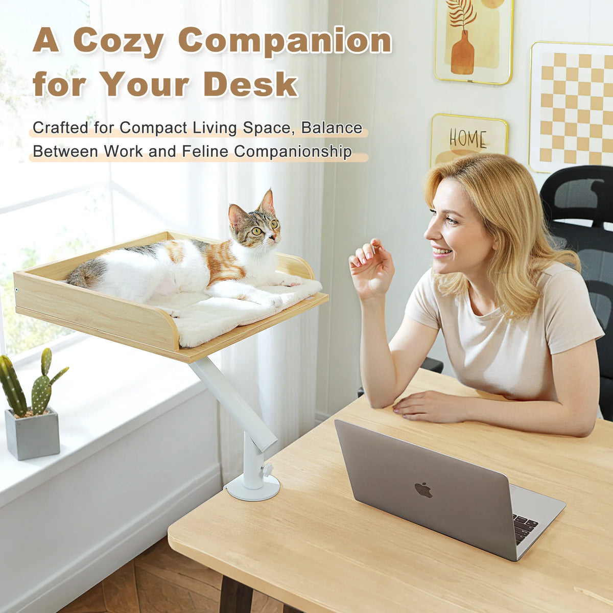 PAWZ Road Cat Desk Bed 360° Rotatable Stand for Desk