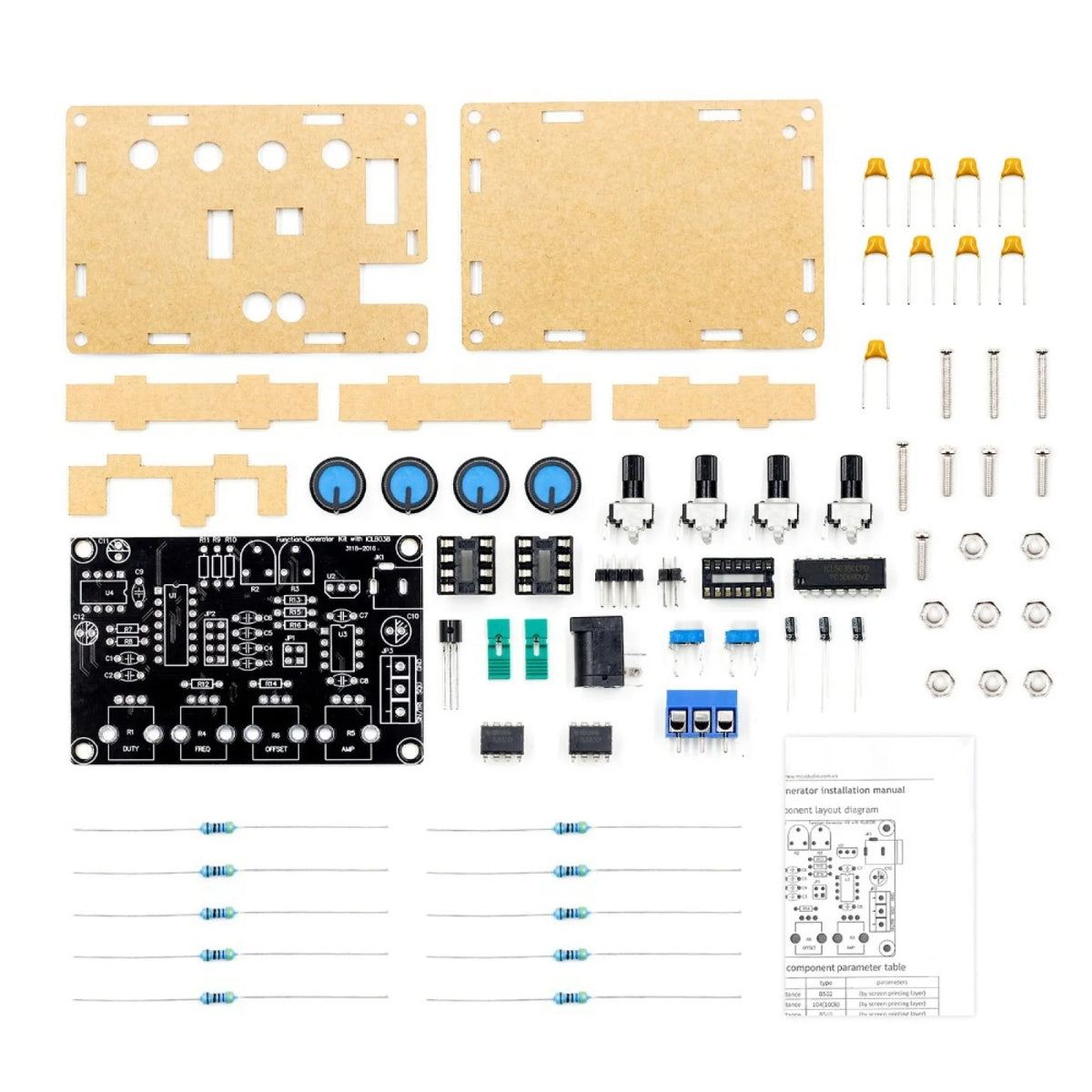 12V ICL8038 Low Frequency Signal Generator DIY Kit Shell Xr2206 5Hz~400kHz Upgrade Version Electronic Circuit Experiment Kit